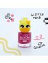 Peel Off Nail Glitter Pink with Giraffe Ring