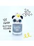 Peel Off Nail Polish Glitter Silver with Panda Ring