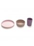 3 Piece Silicone Feeding Set (Purple / Grey / Pink)