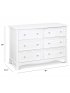 Kalani 6 Drawer Double Wide Dresser White