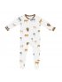 Printed Zippered Footie - Moo