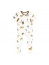 Printed Zippered Footie - Moo