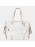 Leatherette Changing Bag with Zips - Off White