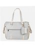 Leatherette Changing Bag with Zips - Grey
