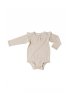 Girl's Long Sleeve Bodysuit In TENCEL - Heather Oatmeal