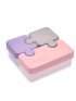 Puzzle Food Storage Container - Pink/Grey/Purple