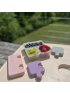 Puzzle Food Storage Container - Pink/Grey/Purple