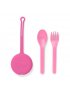 OmiePod Spoon & Fork Set - Bubble Pink
