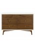 Palma 7 Drawer Double Dresser - Warm White With Natural Walnut