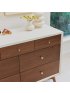 Palma 7 Drawer Double Dresser - Warm White With Natural Walnut