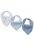 Muslin Bandana Bibs 3 Pack - Blue