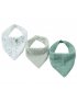 Muslin Bandana Bibs 3 Pack - Green