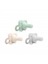 HappyPaci One-Piece Silicone Pacifier 3 Pack - Gray/Green/Ecru