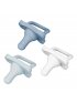 HappyPaci One-Piece Silicone Pacifier 3 Pack - Lt. Blue/Blue/White