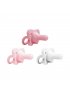 HappyPaci One-Piece Silicone Pacifier 3 Pack - Lt. Pink/Pink/White