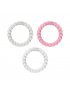Beaded teether Rings - Gray/Pink/White