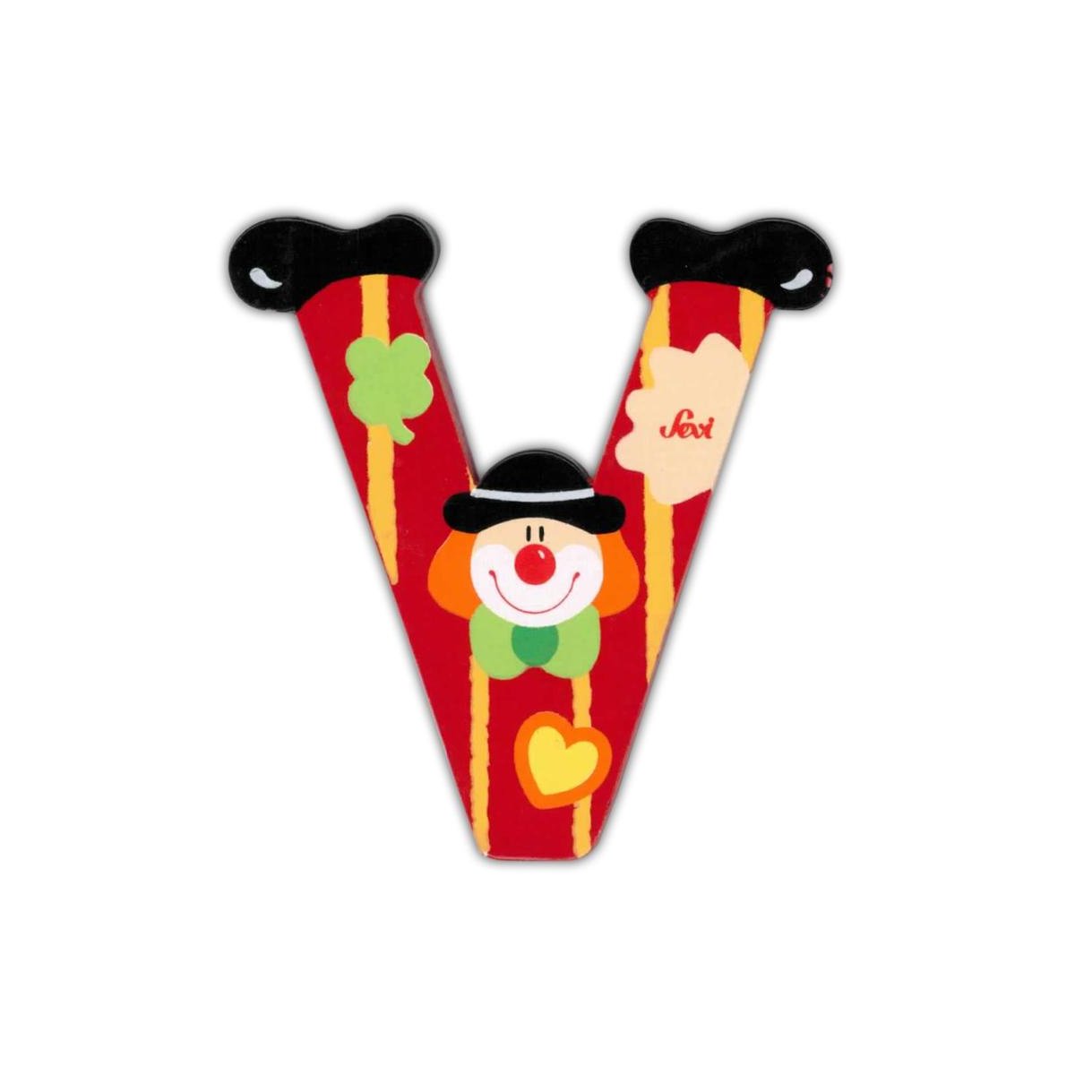 Clown Wooden Letter - V