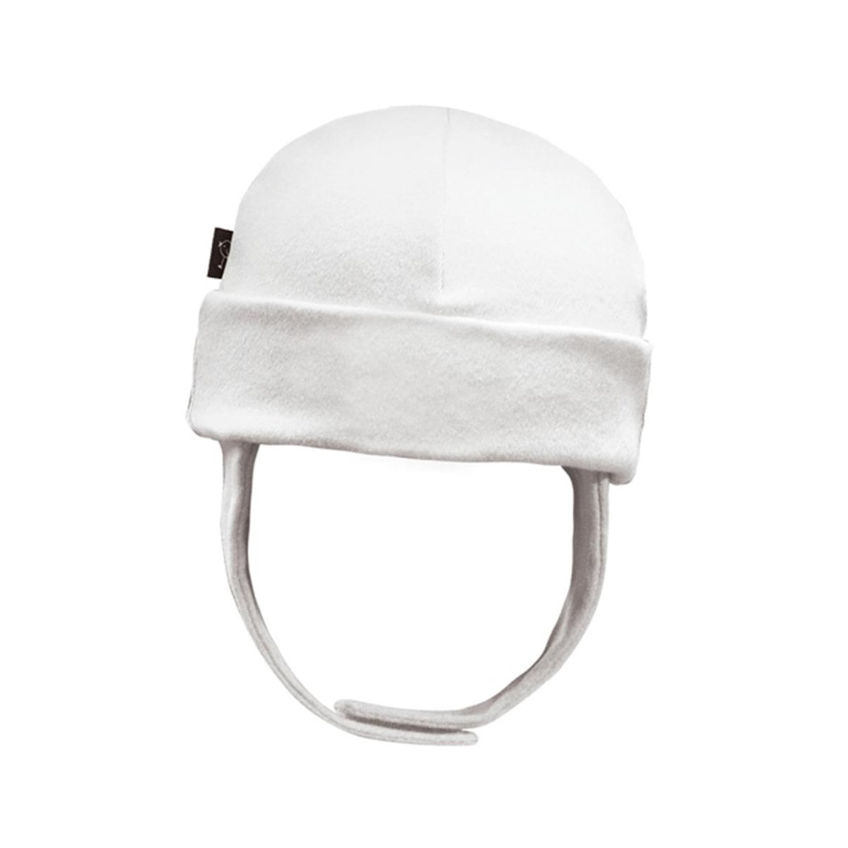 Baby Cap With Ear Flaps - White