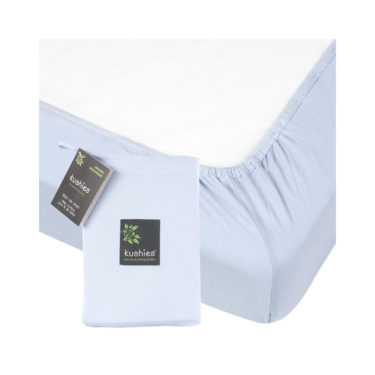 Organic Jersey Fitted Crib Sheet - Light Blue