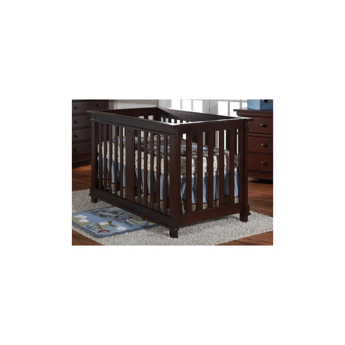 Lucca Forever Convertible Crib - Mocacchino Marine Floor Model