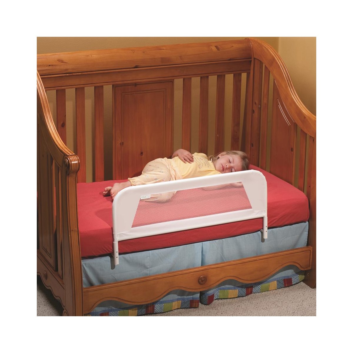 Convertible Crib Mesh Bed Rail Telescopic