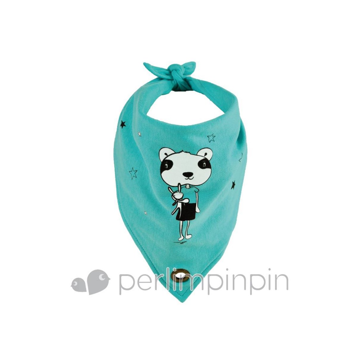 Cotton Drool Bandana Bib Aqua Panda 601A