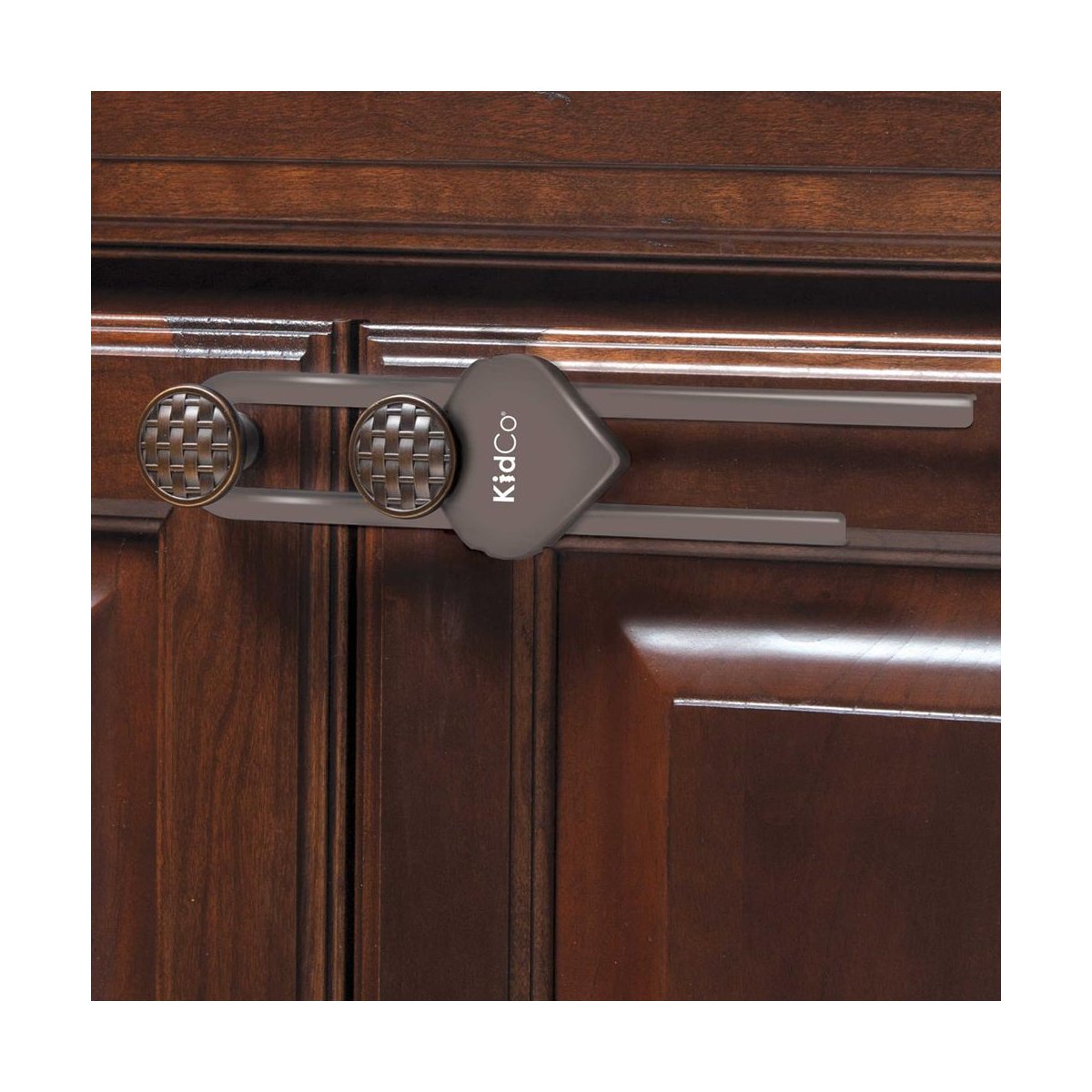 Sliding Cabinet Lock 2 Pack - Brown