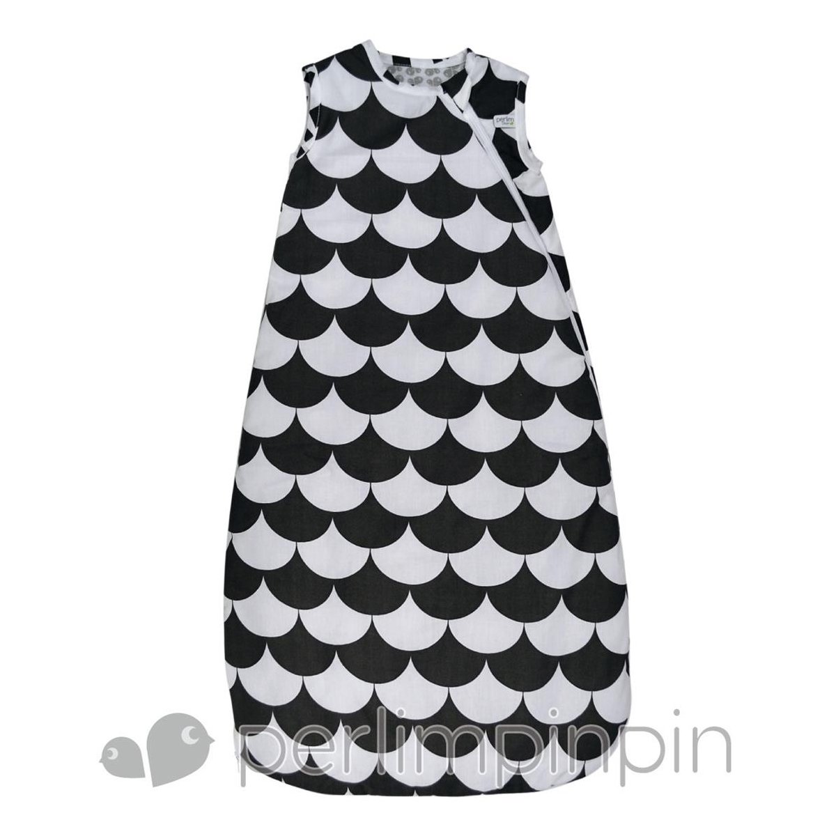 Woven Cotton Nap Bag - Charcoal Scallops