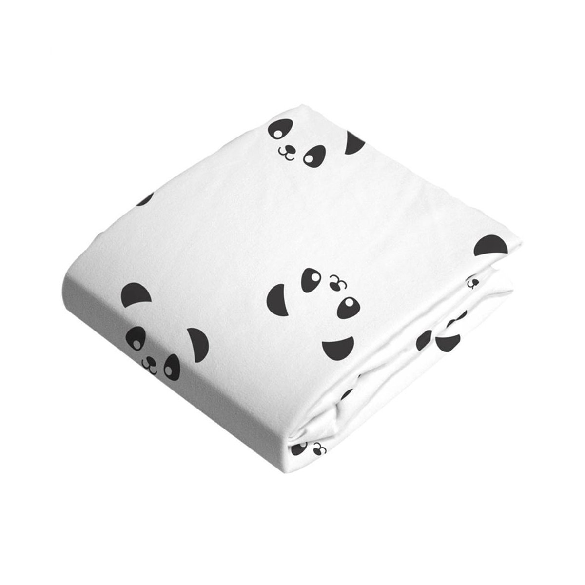 Flannel Cradle N Change Pad Sheet - Pandas Black & White