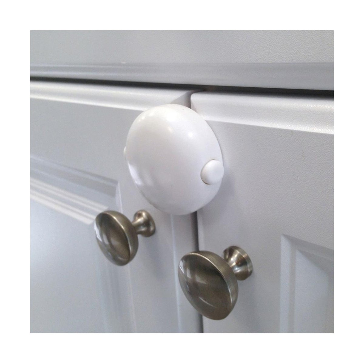 Adhesive Double Door Lock - White