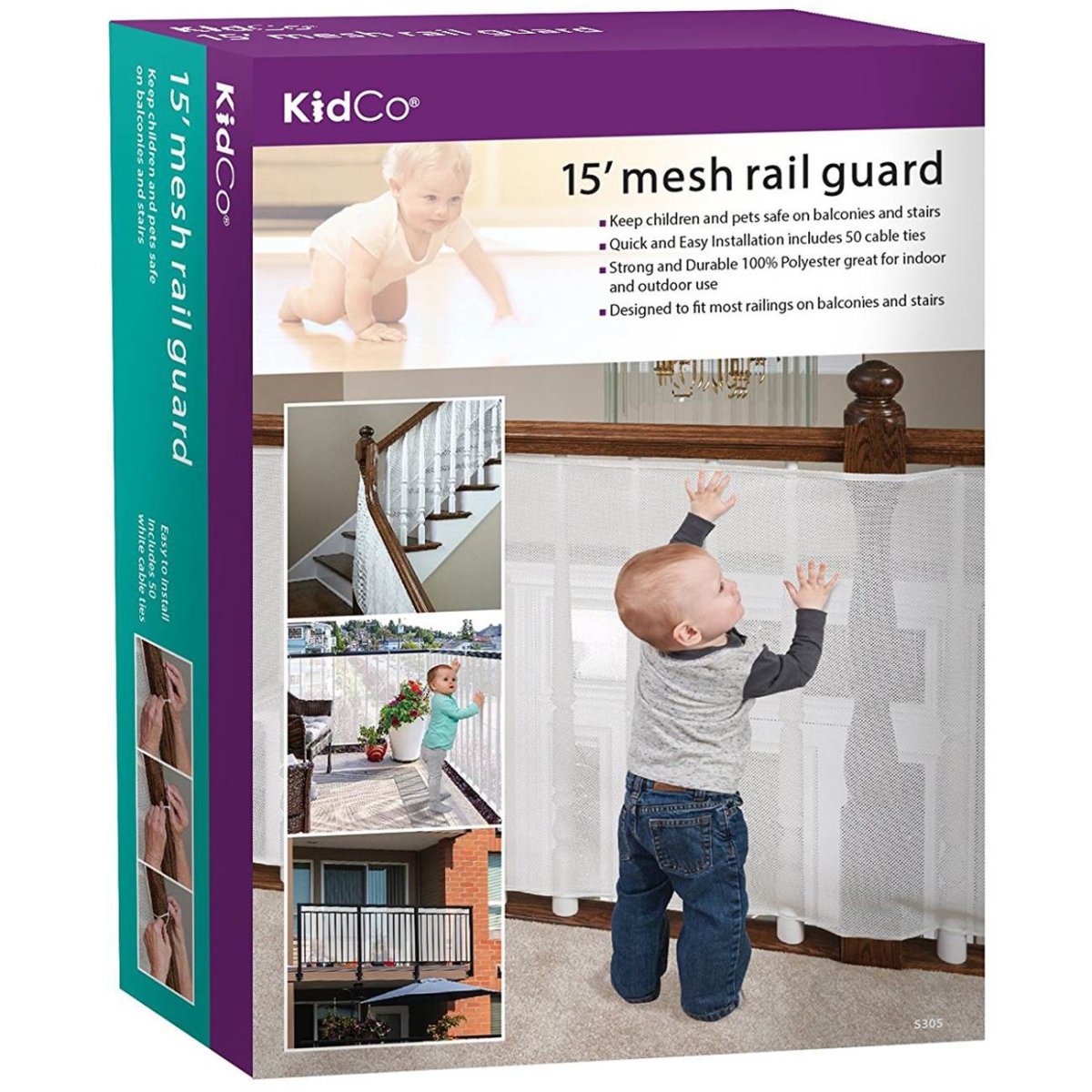 15 Feet Mesh Rail Guard White S305