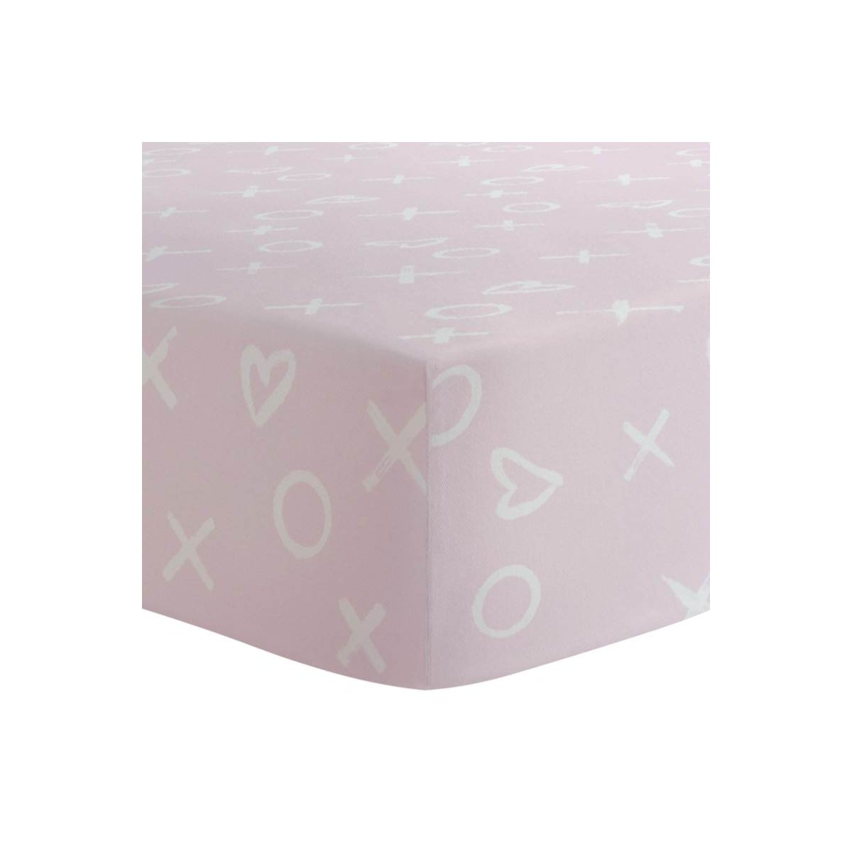 Flannel Contour Pad Sheet With Slits - Pink Xoxo
