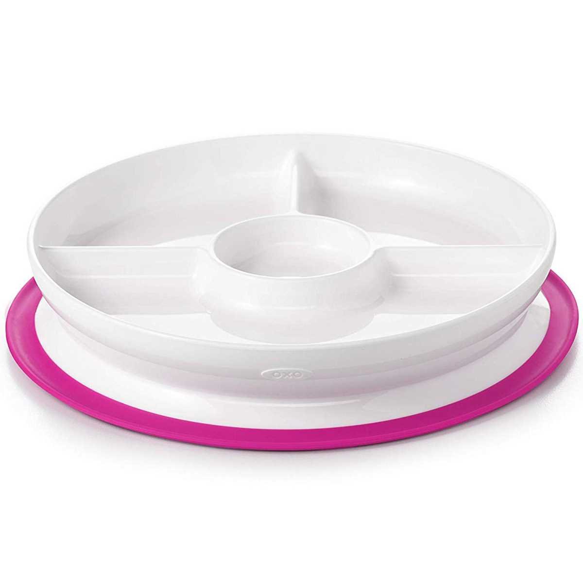 Stick N Stay Divided Plate - Pink