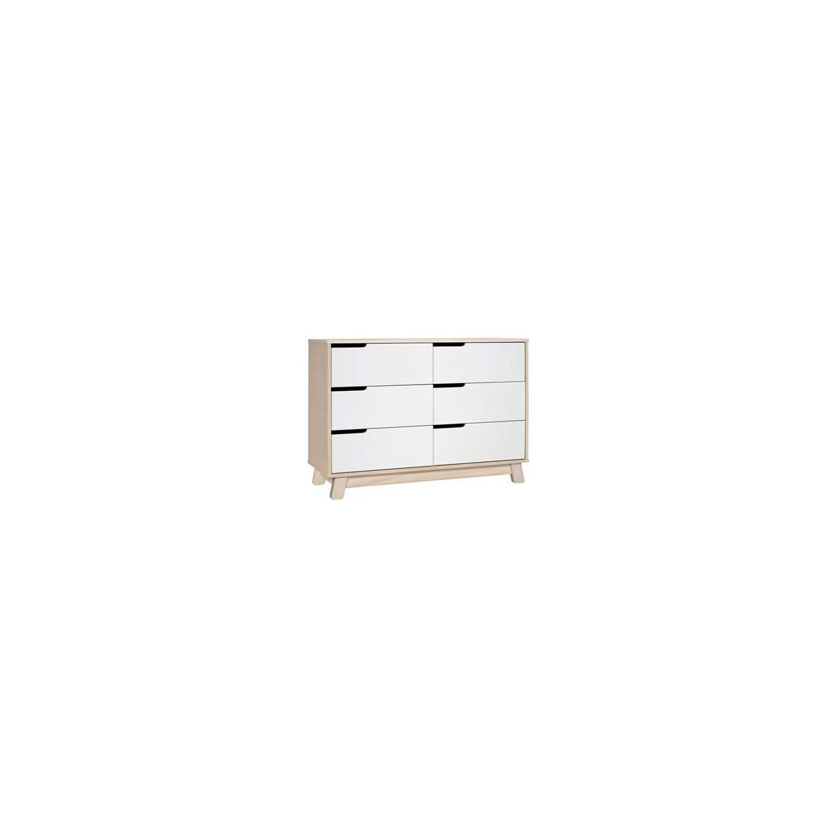 Hudson 6 Drawer Double Dresser - White Washed Natural