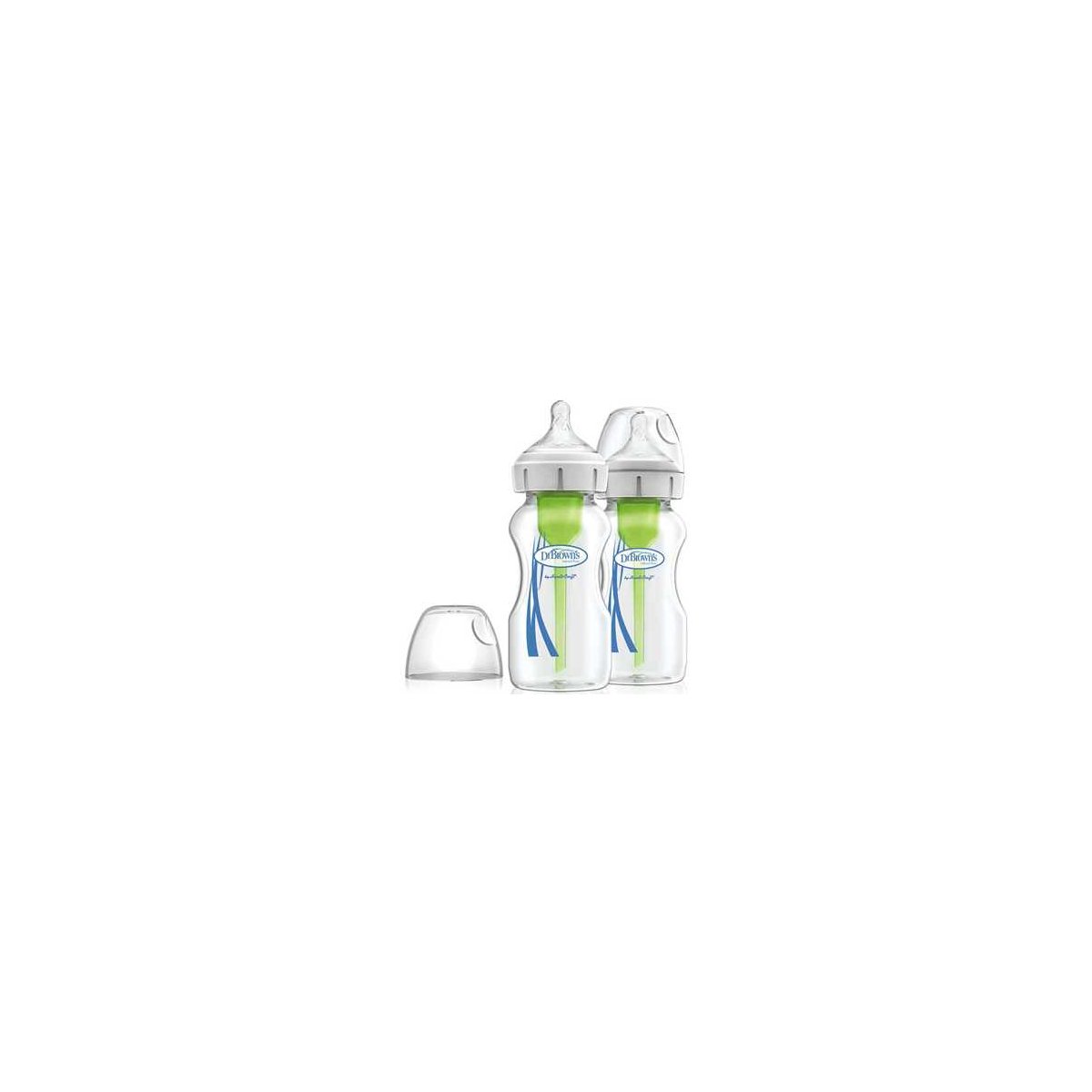 Options+ Wide Neck Glass Bottle 2 Pack 9oz