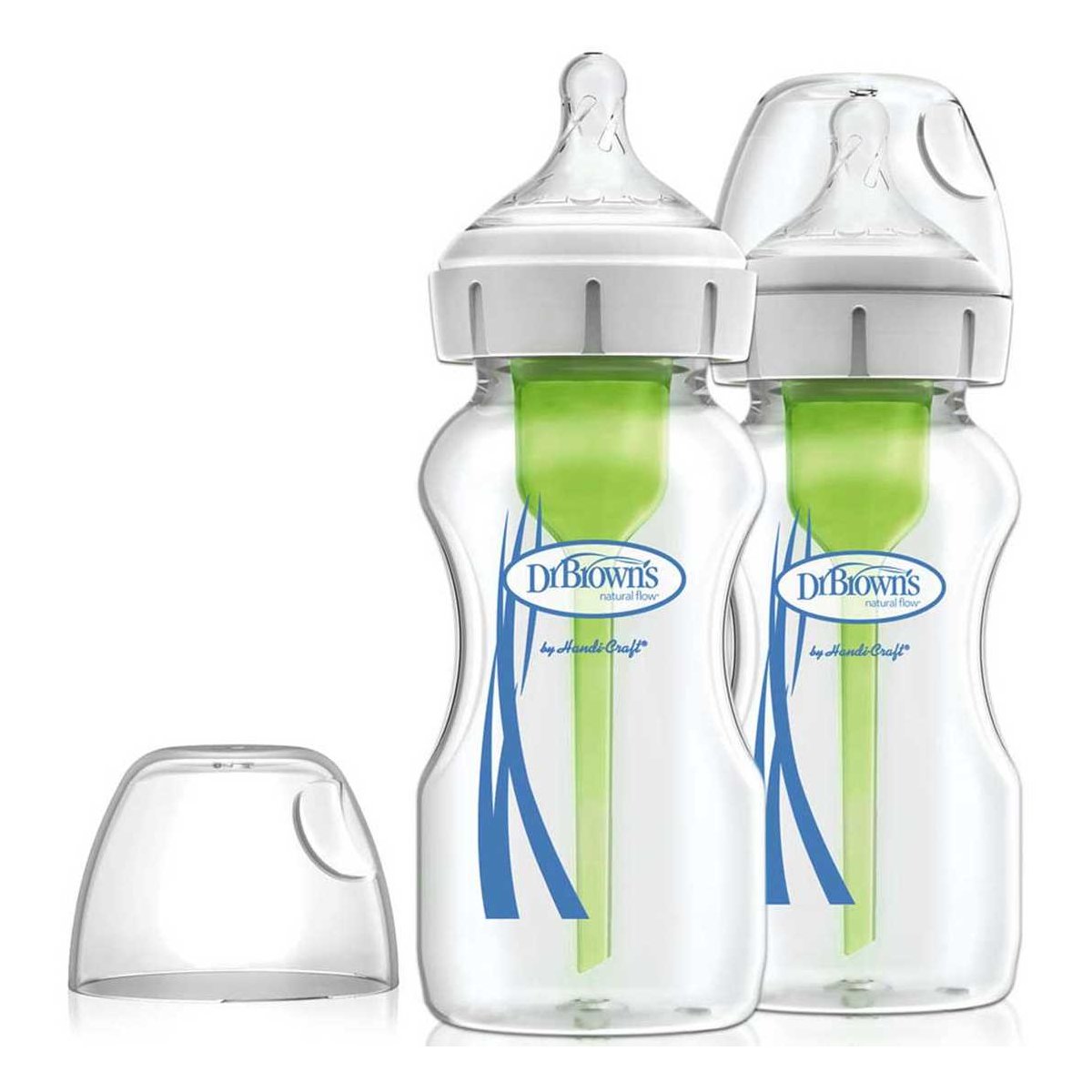 Options+ Wide Neck Glass Bottle 2 Pack 9oz