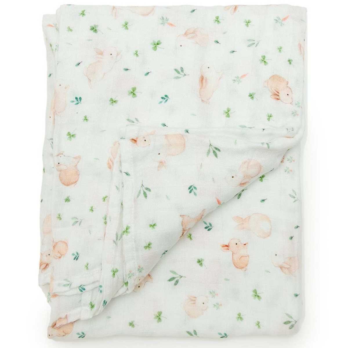 Luxe Muslin Swaddle - Bunny Meadow