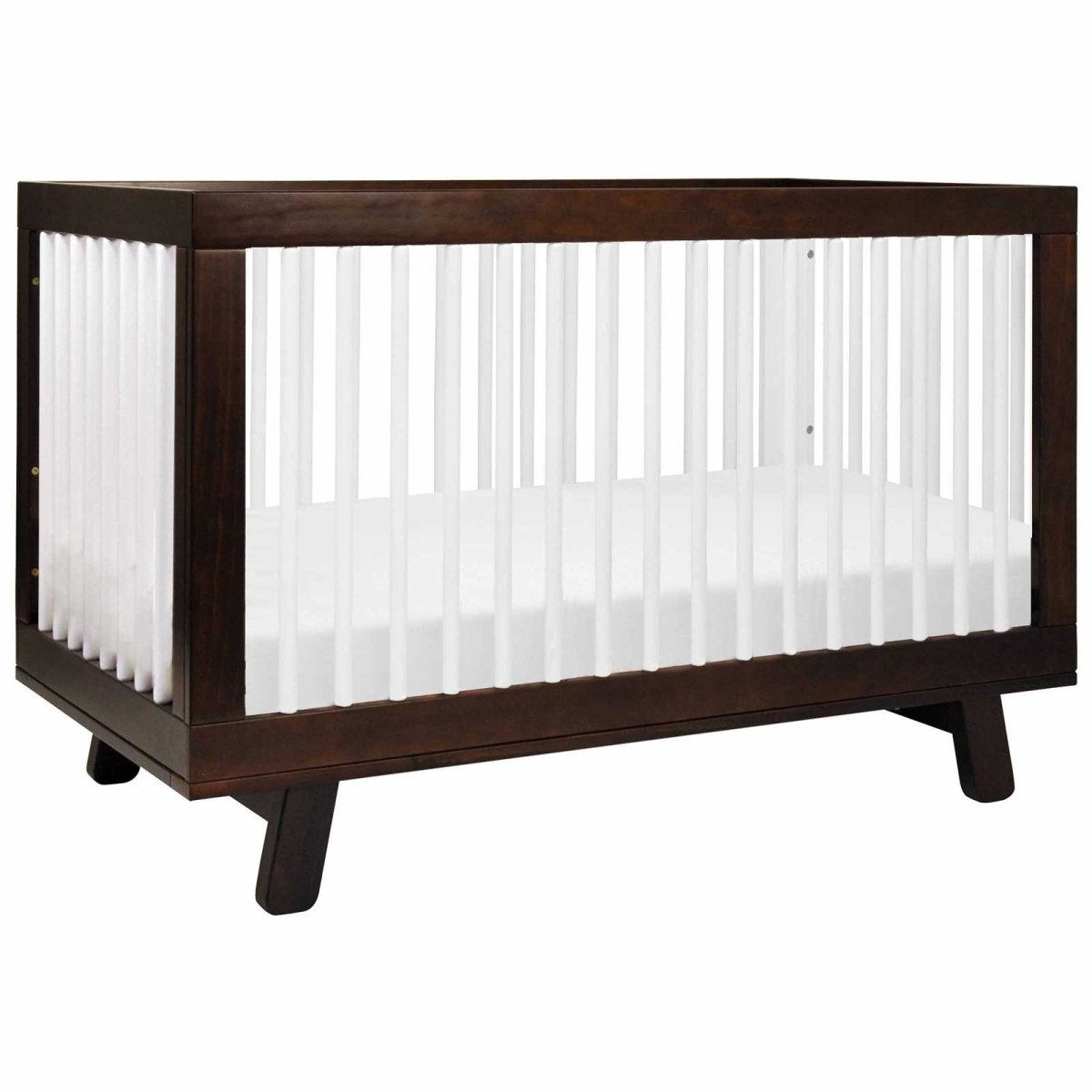 Hudson 3 In 1 Crib With Toddler Rail - Espresso / White