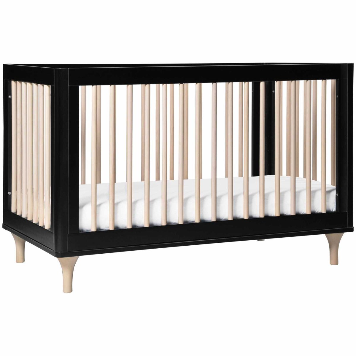 Lolly 3 In 1 Crib With Toddler Rail - Black Washed Natural