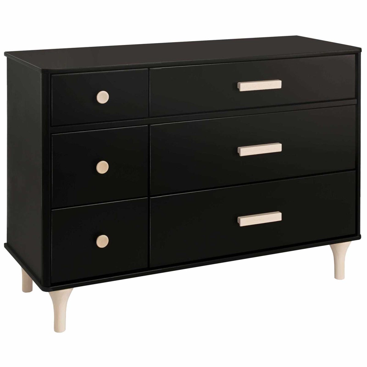 Lolly 6 Drawer Double Dresser Black - Washed Natural