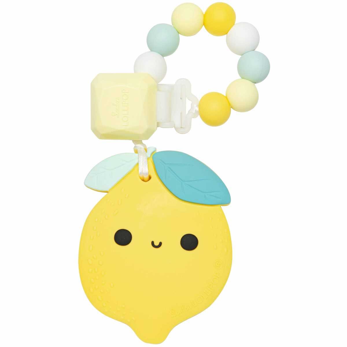 Silicone Teether N Clip Set - Lemon