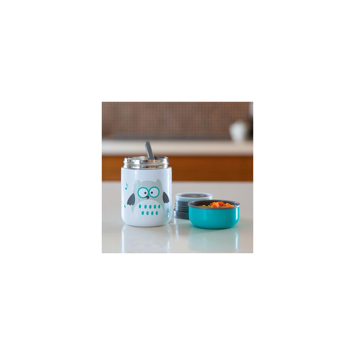 Food Thermal Container & Spoon - Aqua