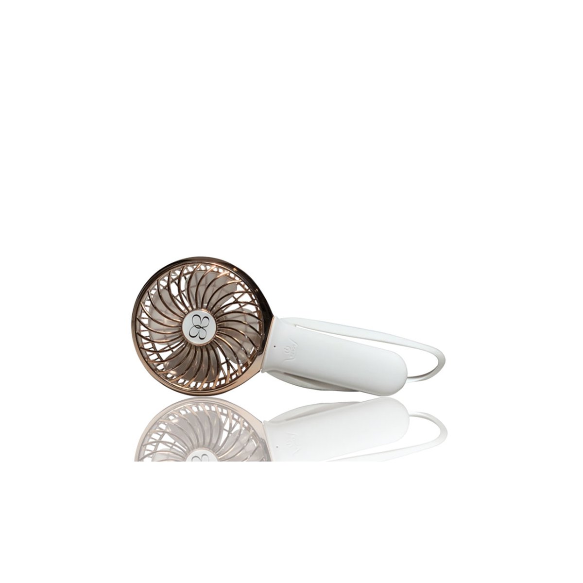 3 Speed Rechargeable Buggy Turbo Fan - White/Rose Gold