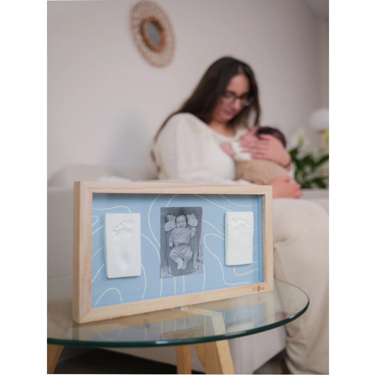 2 Prints Frame - Blue Abstract