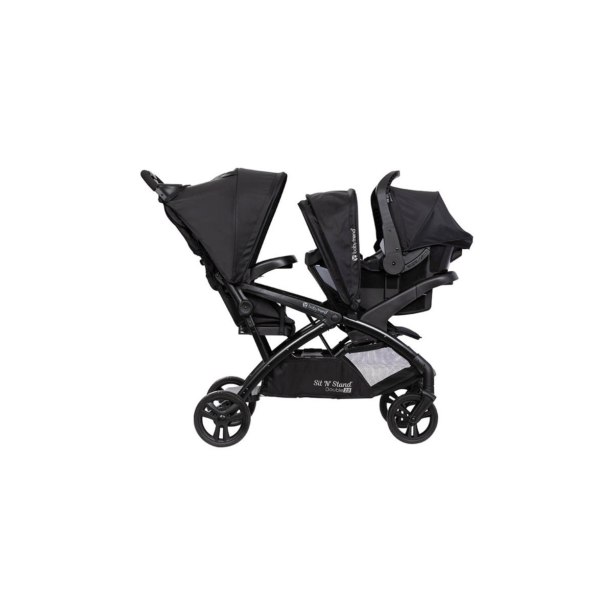 Sit N Stand Double Stroller - Dash Black