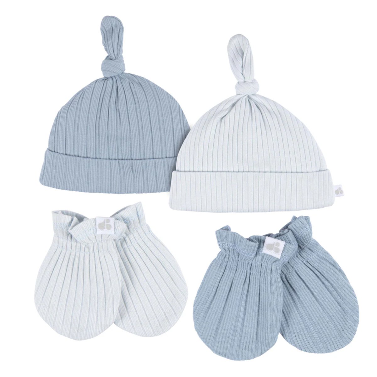 4-Piece Hat and Mittens - Blue