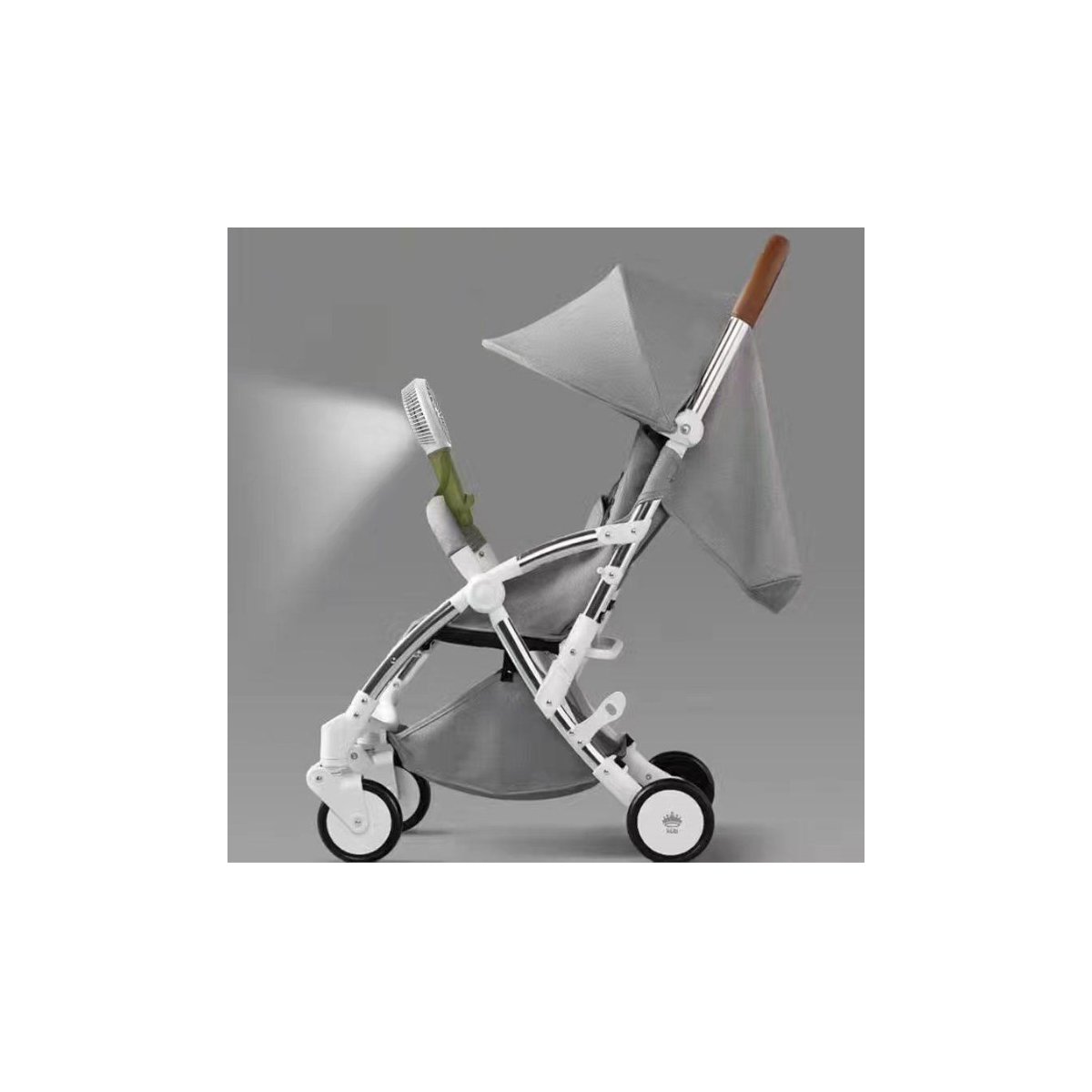 3 Speed Rechargeable Buggy Turbo Fan - White/Rose Gold