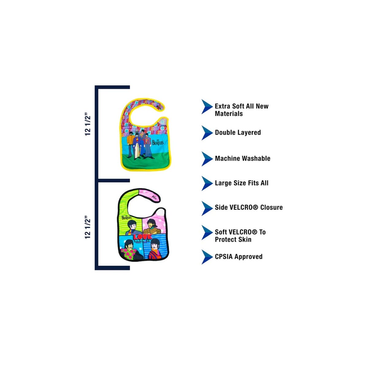 2 Pack Bibs - The Beatles All You Need Is Love