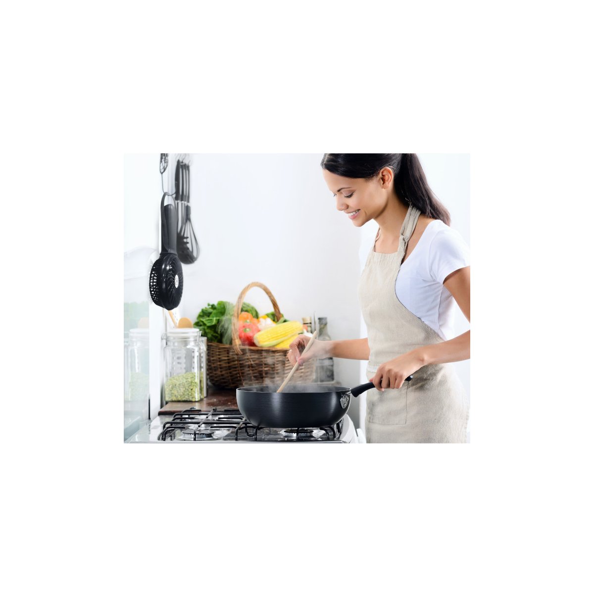 3 Speed Rechargeable Buggy Turbo Fan - Black/Black