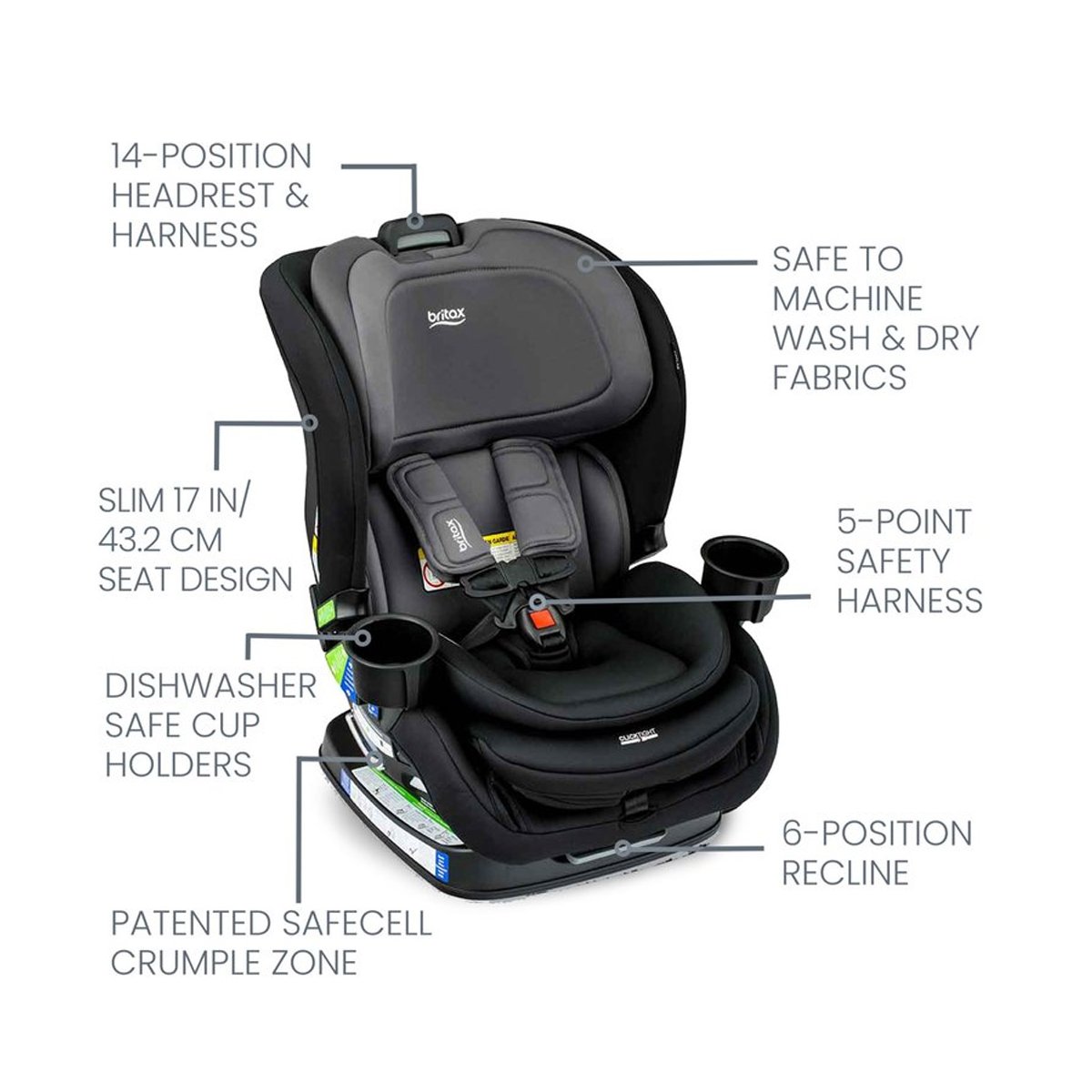 Poplar Convertible Car Seat - Stone Onyx